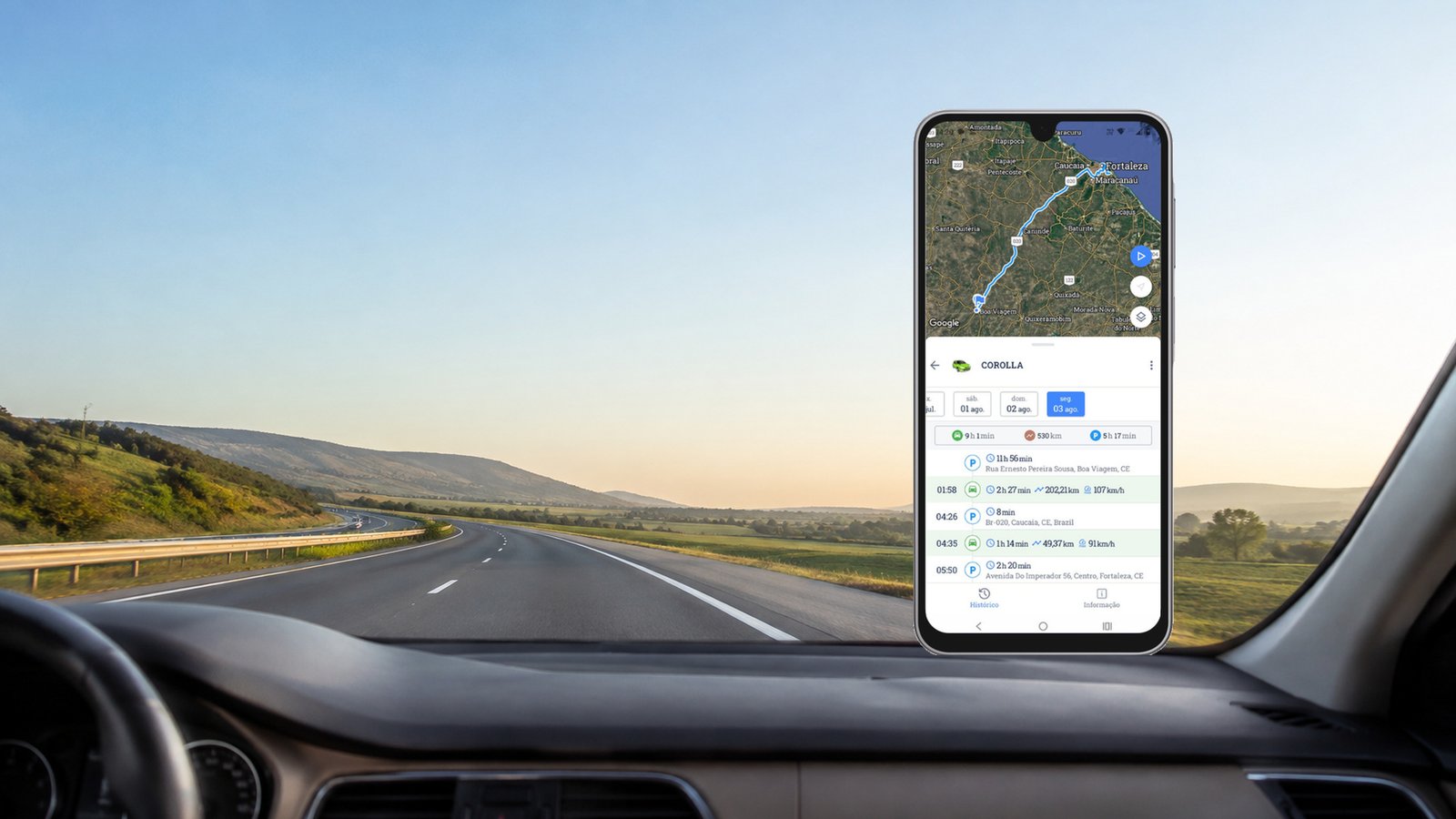 App de rastreamento Prosat — mapa de risco